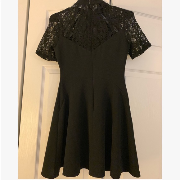 High Neck Skater Dress With Lace Panel NWT - Picture 3 of 4
